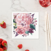 Elegante Girly Roze Waterverf Bloemen Servet (Insitu)