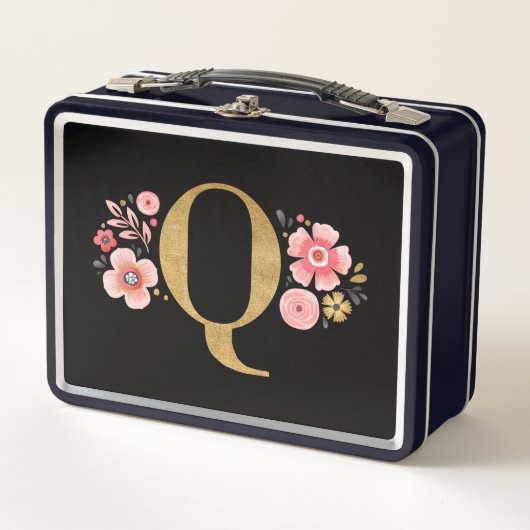 Elegante Girly Roze Zwarte Bloem (Voorkant)