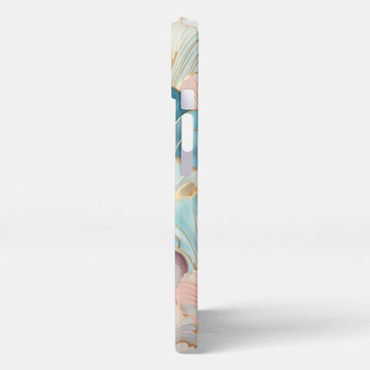 Elegante girly telefoonhoesje blauw en roze iPhone hoesje (Linkerkant)