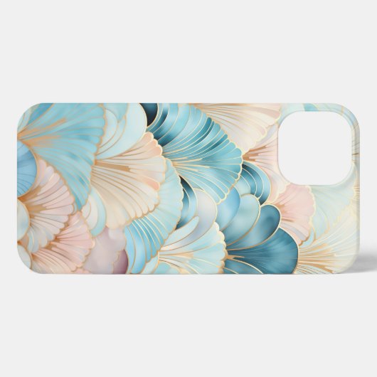 Elegante girly telefoonhoesje blauw en roze iPhone hoesje (Achterkant horizontaal)