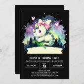 Elegante Girly Triceratops Verjaardag Kaart (Voorkant / Achterkant)