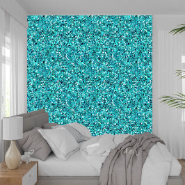 Elegante Girly Turquoise glitter textuur Behang