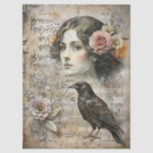 Elegante Girly Victoriaans Ephemera Bloemen & Rave Tissuepapier (Voorkant)