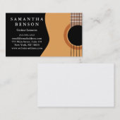 Elegante gitaarlessen zwart wit Musical abstract Visitekaartje (Voorkant / Achterkant)