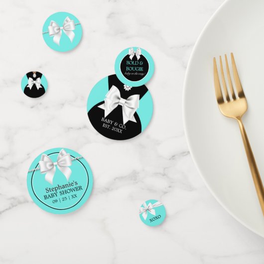 Elegante Glam Aqua Etnische Tiffany Baby shower Confetti (Groep)