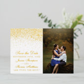 Elegante Glam Confetti bruiloft Save The Date Real Folie Uitnodiging (Staand Voorkant)