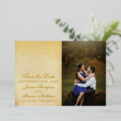 Elegante Glam Confetti bruiloft Save The Date Real Folie Uitnodiging (Staand Voorkant)