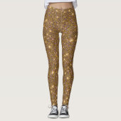 Elegante Glam Gold Glitter Shiny Sparkle Lux Party Leggings (Voorkant)
