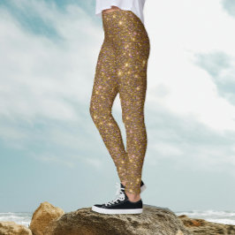 Elegante Glam Gold Glitter Shiny Sparkle Lux Party Leggings