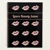 Elegante Glam Gold Roos & Black Afspraken Planner (Voorkant)