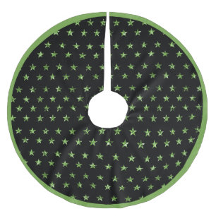 Elegante Glam Green Diamond Stars Sparkle Pareltje Kerstboom Rok