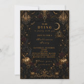 Elegante Glam Halloween-feest Kaart (Voorkant)