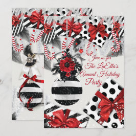 Elegante Glam Holiday Christmas Party Uitnodiginge Kaart