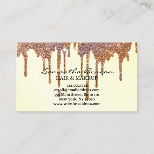 Elegante glam make-up artiest visitekaartje (Achterkant)