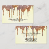 Elegante glam make-up artiest visitekaartje (Voorkant / Achterkant)