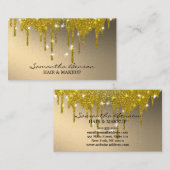 Elegante glam make-up artiest visitekaartje (Voorkant / Achterkant)