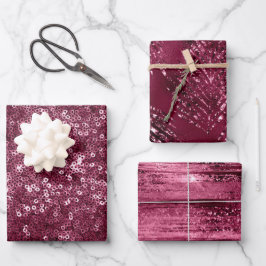Elegante Glam Paarse Glans Luxe Glitter Inpakpapier Vel