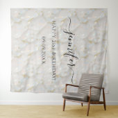 Elegante Glam Pastel Opal Geboortesteen Verjaardag Wandkleed (In Situ (horizontaal))