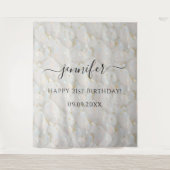 Elegante Glam Pastel Opal Geboortesteen Verjaardag Wandkleed (Voorkant)