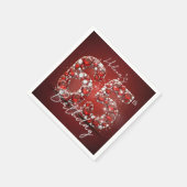Elegante Glam Ruby Rode Edelstenen 65e Verjaardag Servet (Hoek)