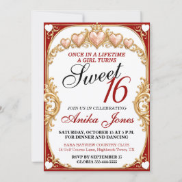 Elegante Glam Sweet 16 Verjaardag Kaart