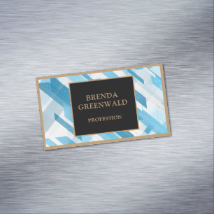 Elegante Glam Vloeibare Marmer Blauwe Paarse Goude Magnetisch Visitekaartje