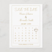 Elegante Glam White Gold Agenda Save the Date Aankondigingskaart (Voorkant)