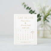 Elegante Glam White Gold Agenda Save the Date Aankondigingskaart (Staand voorkant)