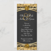 Elegante Glam Zwart en Goud bruiloft Kaart (Achterkant)