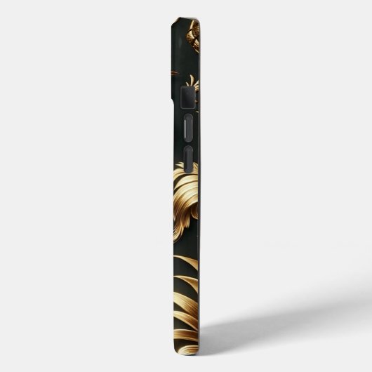 Elegante Glam Zwart & Goud Tropische Ananas Case-Mate iPhone Case (Achterkant / Links)