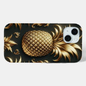 Elegante Glam Zwart & Goud Tropische Ananas Case-Mate iPhone Case (Achterkant (horizontaal))