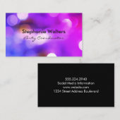 Elegante Glamour Bokeh Glitter Visitekaartje (Voorkant / Achterkant)