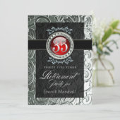 Elegante Glamour Embossed Retirement Party Kaart (Staand voorkant)