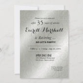 Elegante Glamour Embossed Retirement Party Kaart (Achterkant)