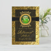 Elegante Glamour Embossed Retirement Party Kaart (Staand voorkant)