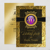 Elegante glamour gegraveerd 40ste verjaardag kaart (Voorkant / Achterkant)