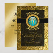 Elegante glamour gegraveerd 40ste verjaardag kaart (Voorkant / Achterkant)