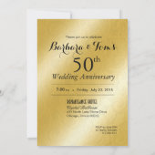 Elegante Glamour geprägde 50ste verjaardag Kaart (Achterkant)