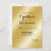 Elegante Glamour Geprägde 60e Verjaardag Kaart (Achterkant)