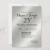 Elegante Glamour Gesneden Bloem 25ste Verjaardag Kaart (Achterkant)