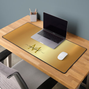 Elegante Glamour Goud Aangepaste Naam Monogram Bureaumat