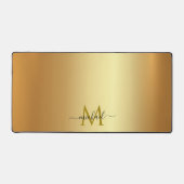 Elegante Glamour Goud Aangepaste Naam Monogram Bureaumat (Voorkant)