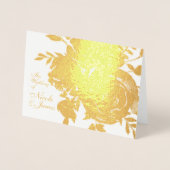 Elegante Glamour Goud Folie Roos Bloem Bruiloft Kaarten (Voorkant)