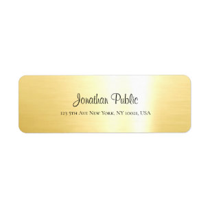Elegante Glamour Gouden Hand Script Return Adres Etiket