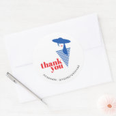 Elegante Glamour Mod Meisje Blauw Poshmark Dank u Ronde Sticker (Envelop)