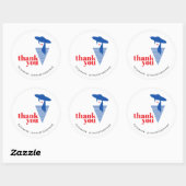 Elegante Glamour Mod Meisje Blauw Poshmark Dank u Ronde Sticker (Vel)