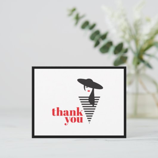 Elegante Glamour Mod Stylist Poshmark Bedankt Briefkaart (Staand voorkant)
