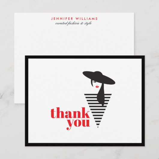 Elegante Glamour Mod Stylist Poshmark Bedankt Briefkaart (Voorkant / Achterkant)