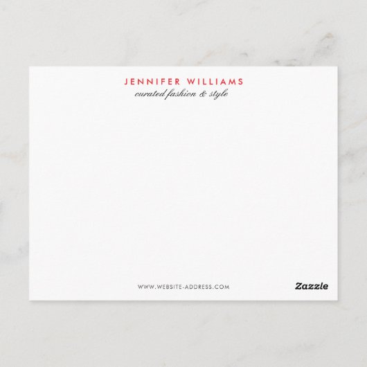 Elegante Glamour Mod Stylist Poshmark Bedankt Briefkaart (Achterkant)