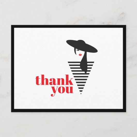 Elegante Glamour Mod Stylist Poshmark Bedankt Briefkaart (Voorkant)